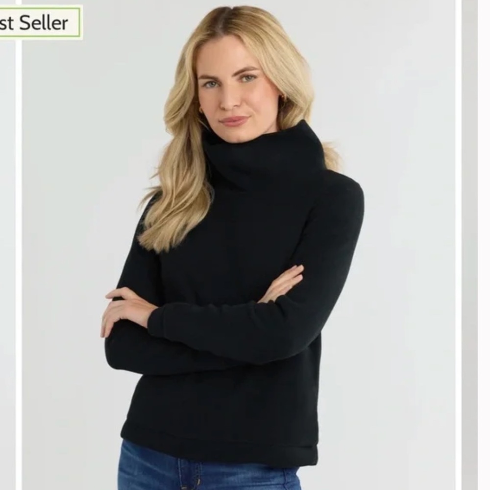 Dudley Stephens Black Park Slope Turtleneck Top XS